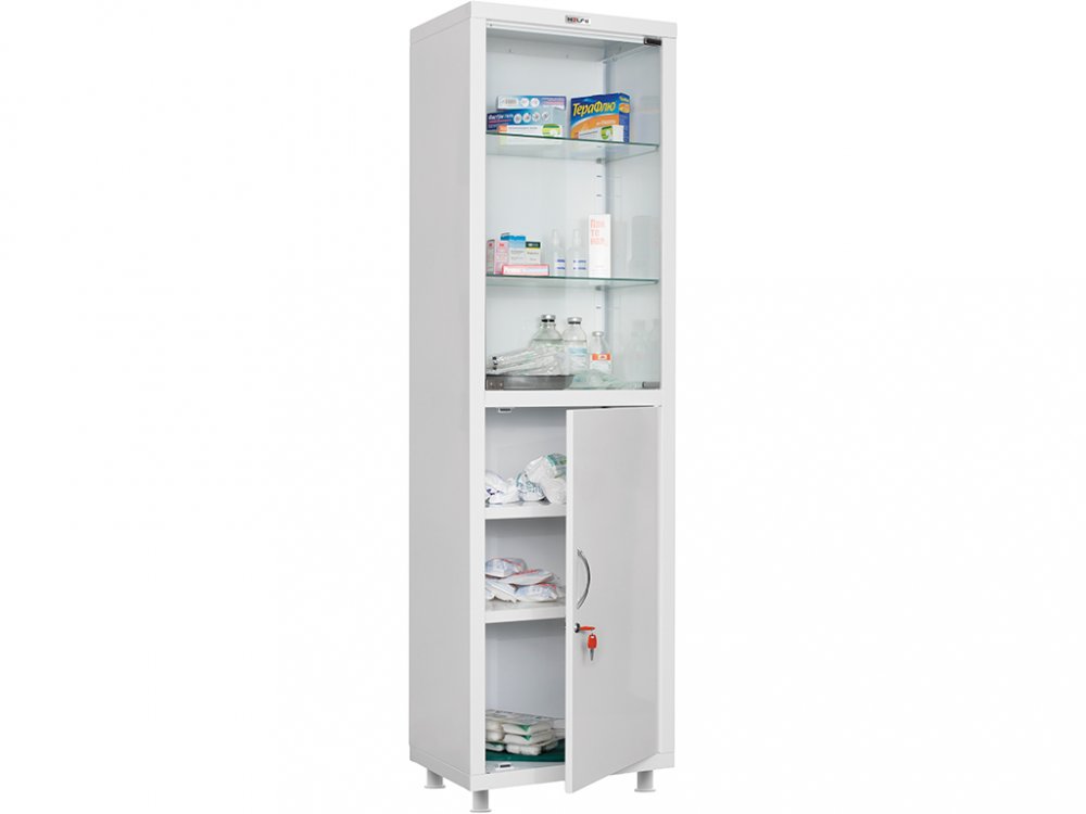 Медицинский шкаф HILFE 1655x570x320 со стеклянными полками МД 1 1657/SG высокое качество товара