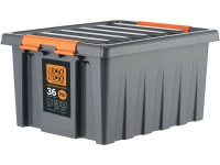 Ящик пластиковый усиленный 500х390х250 мм с крышкой и клипсами Rox Box PRO 36 высокое качество товара