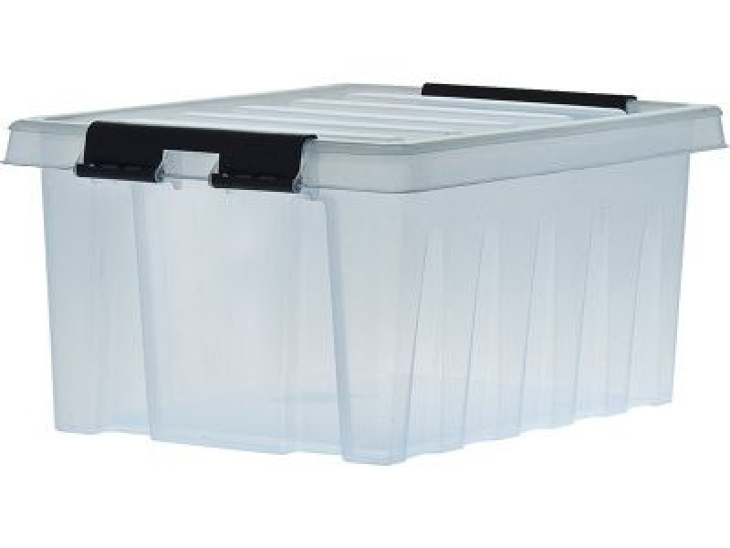 Ящик пластиковый 415х300х190 мм с крышкой и клипсами Rox box 16 высокое качество товара